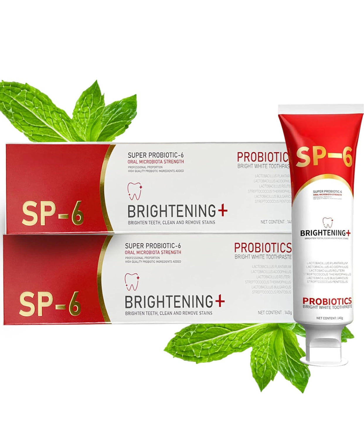 Dentifrice Blanchissant aux probiotiques, Nettoyage en Profondeur & Haleine Fraiche